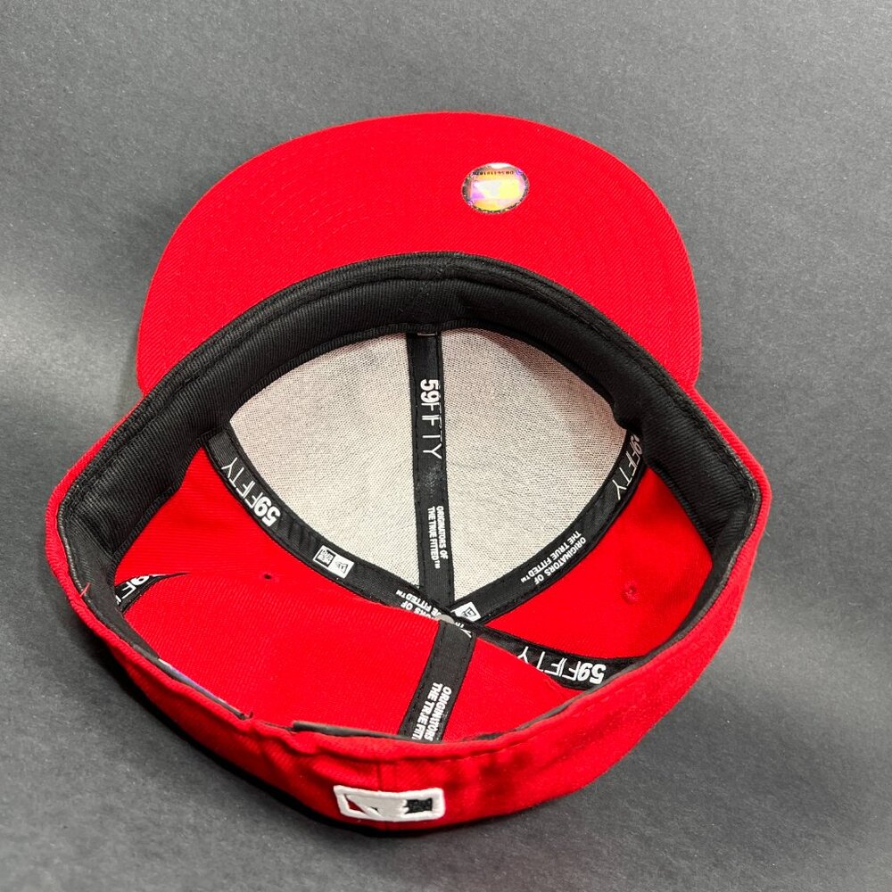 Vtg Detroit Tigers MLB Fitted 7 3/4 Hat New Era 59Fifty Red Baseball Script Mens - Picture 14 of 16